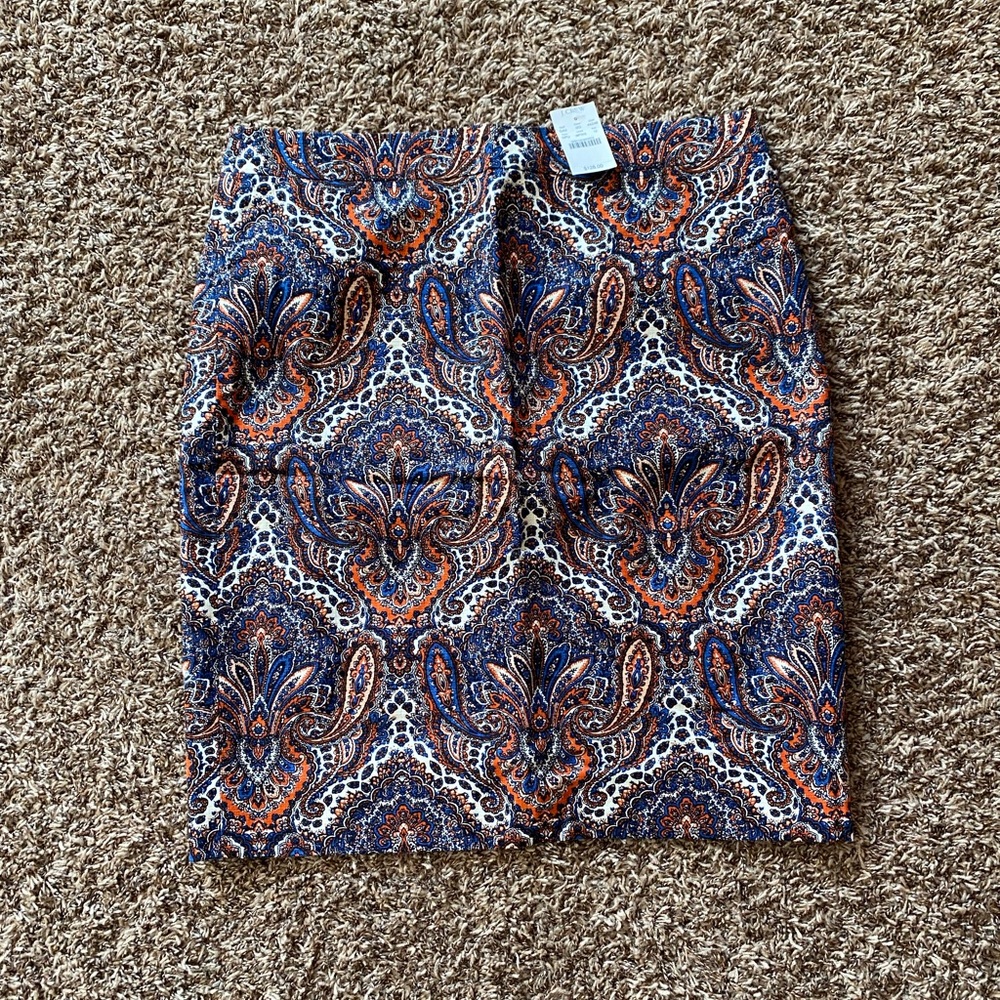 J. Crew Paisley Pencil Skirt